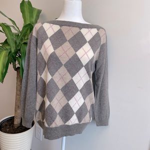 Banana Republic Cashmere Argyle Sweater - Size XL